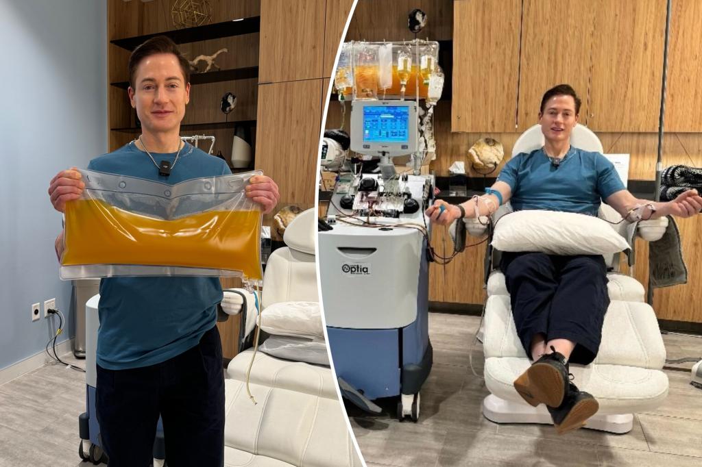 Anti-aging zealot Bryan Johnson flaunts plasma as he unveils new therapy